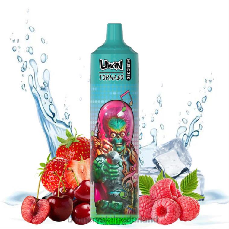 UWIN Vape Bestelling - Aardbei-framboos-kersenijs UWIN CRYSTAL 35k wegwerpdamp T8RJH22